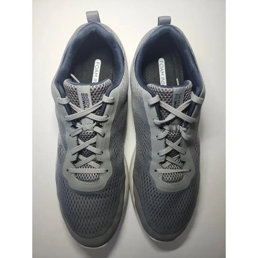 Skechers Men's Go Walk Arch Fit Grey Navy Sz 14 Athletic Sneaker Sporty Mesh